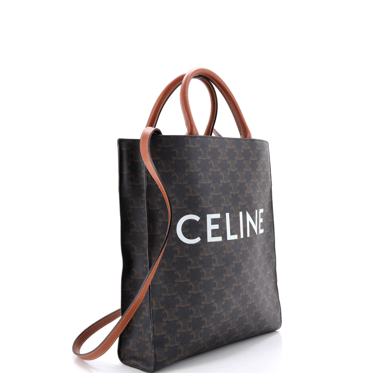 Vertical Cabas Tote Triomphe Coated Canvas Small