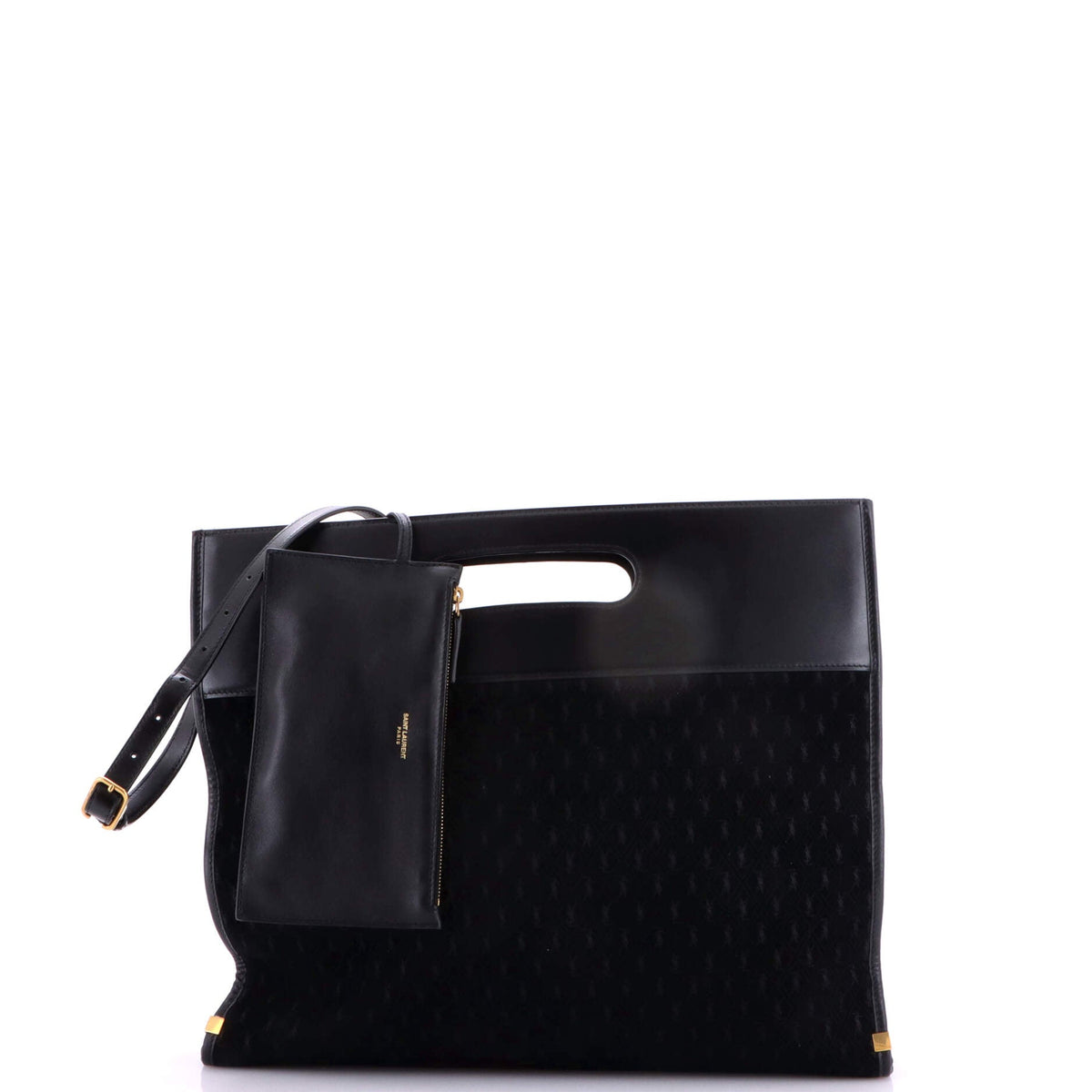 Cutout Convertible Tote Monogram All Over Suede
