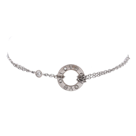 2 Diamonds Love Bracelet 18K White Gold with Diamonds