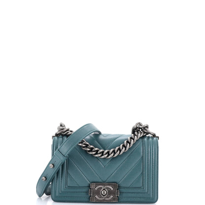Boy Flap Bag Chevron Caviar Small