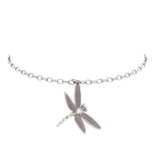 Dragonfly Chain Bracelet 18K White Gold and Diamonds