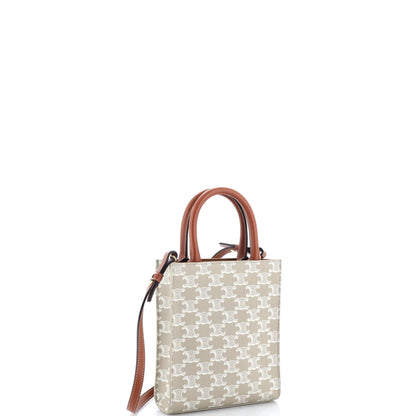 Vertical Cabas Tote Triomphe Coated Canvas Mini