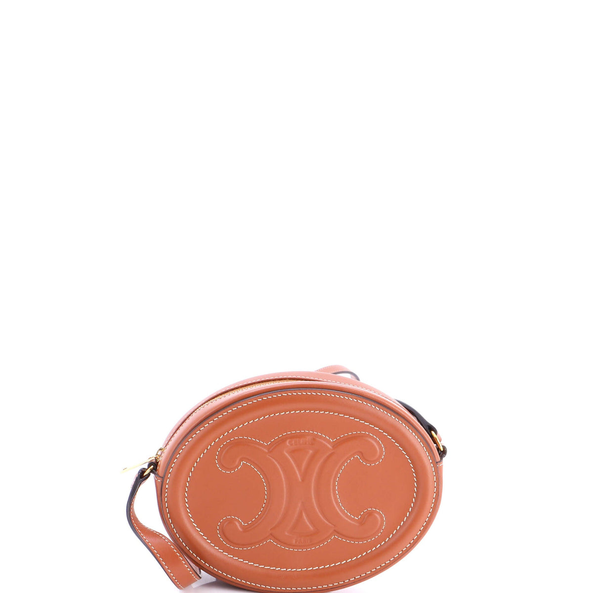 Triomphe Oval Crossbody Bag Leather Mini