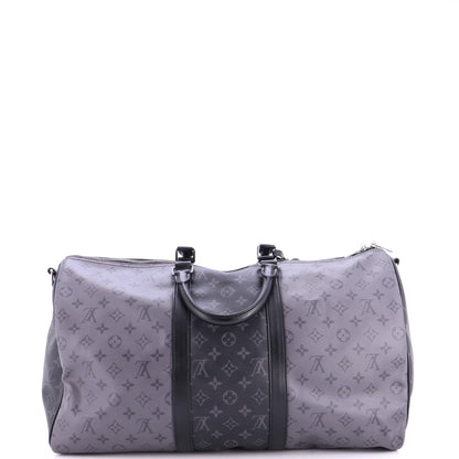 Keepall Bandouliere Bag Reverse Monogram Eclipse Canvas 50