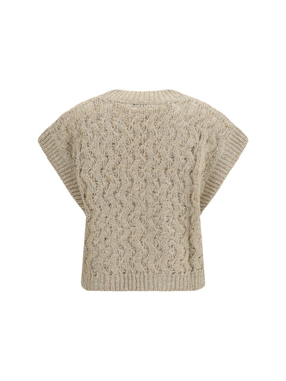 Silk-Blend Sequined Vest