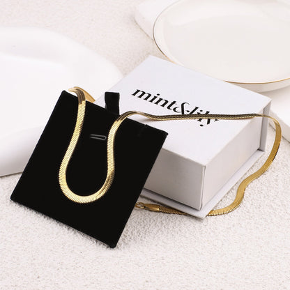 Mint & Lily Herringbone Gold Chain Necklace