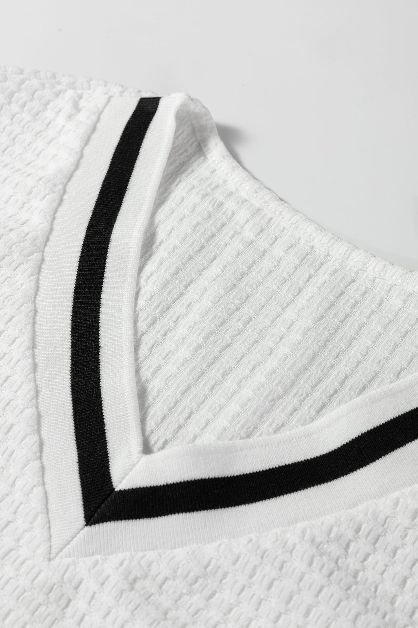 Threaded Pear Greta Trim Pullover Waffle Top