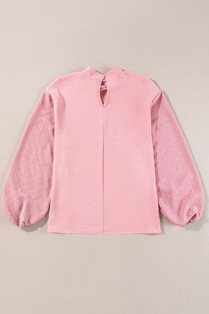 Threaded Pear June Swiss Dot Balloon Sleeve Loose Blouse