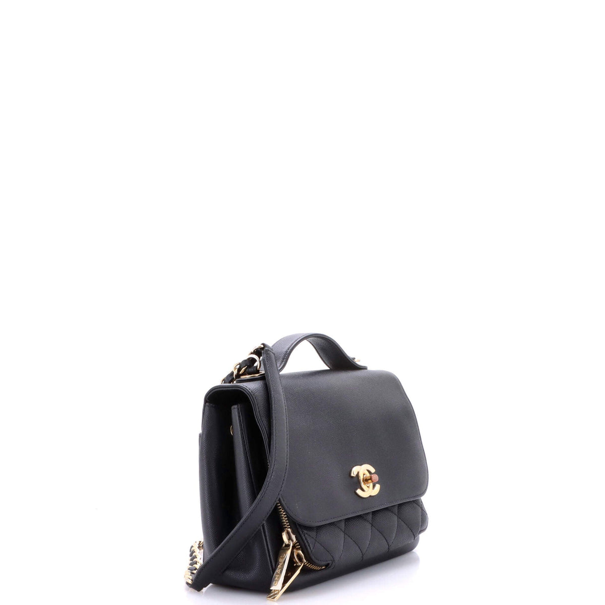 Business Affinity Flap Bag Quilted Caviar Small
