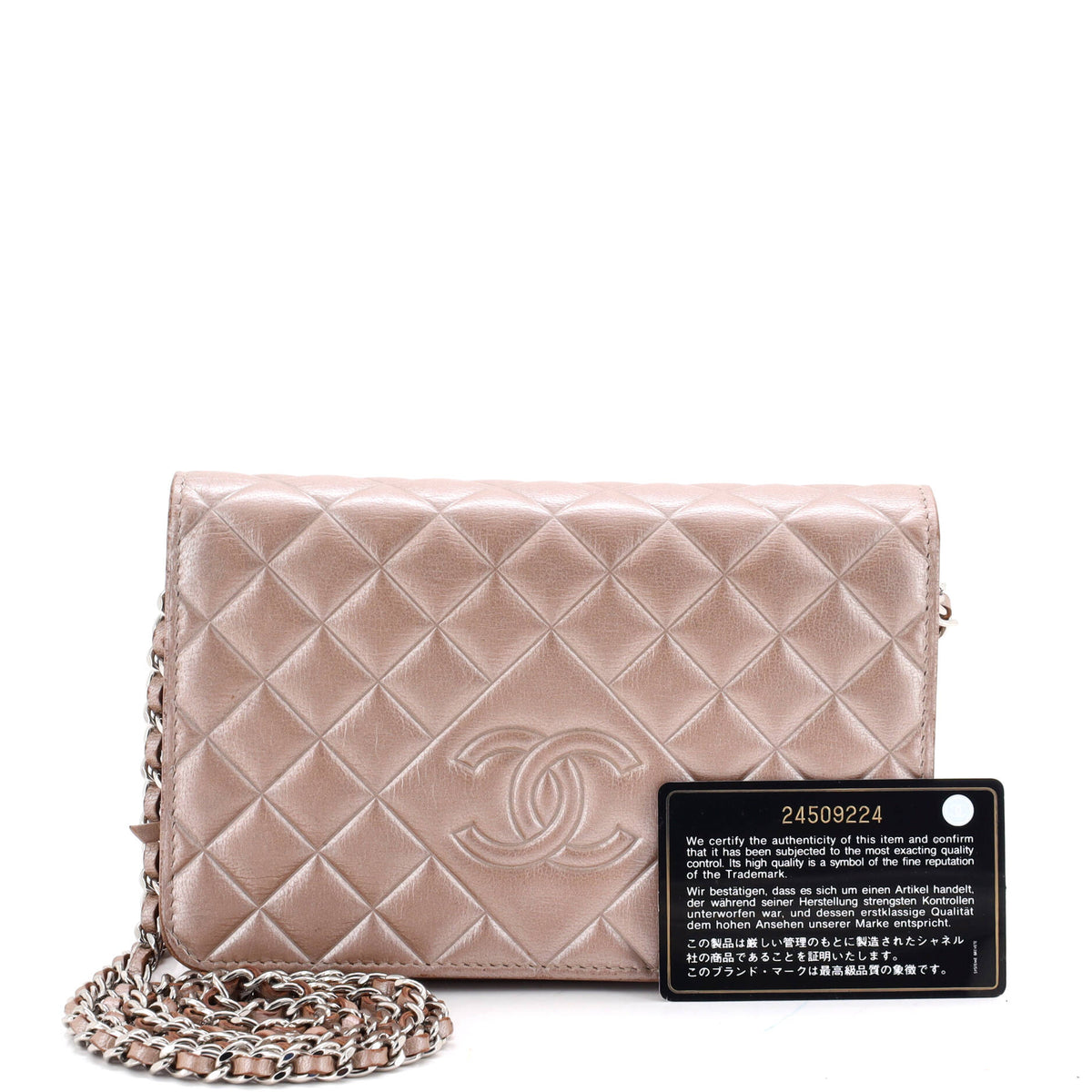 Diamond CC Wallet on Chain Quilted Lambskin