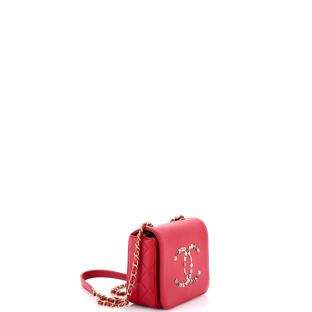 Giant Crystal CC Flap Bag Lambskin Mini