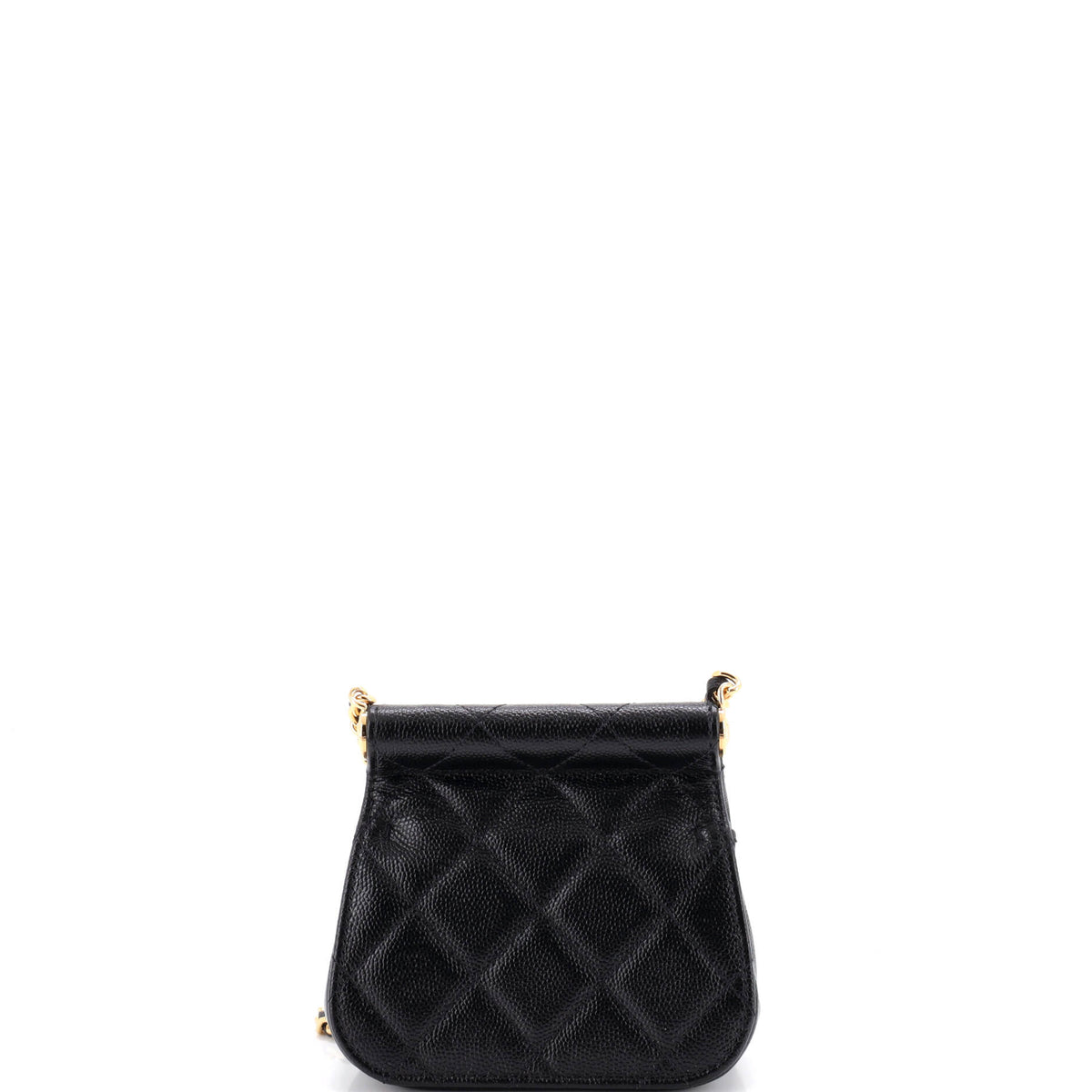 CC Frame Flap Clutch with Chain Quilted Caviar