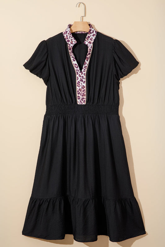 Threaded Pear Ana Smocked Waist Ruffled PLUS Dress