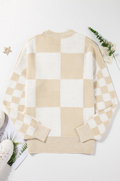 Threaded Pear Abigail Print Drop Shoulder Sweater