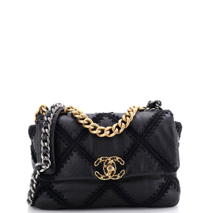 19 Flap Bag Crochet Quilted Calfskin Medium