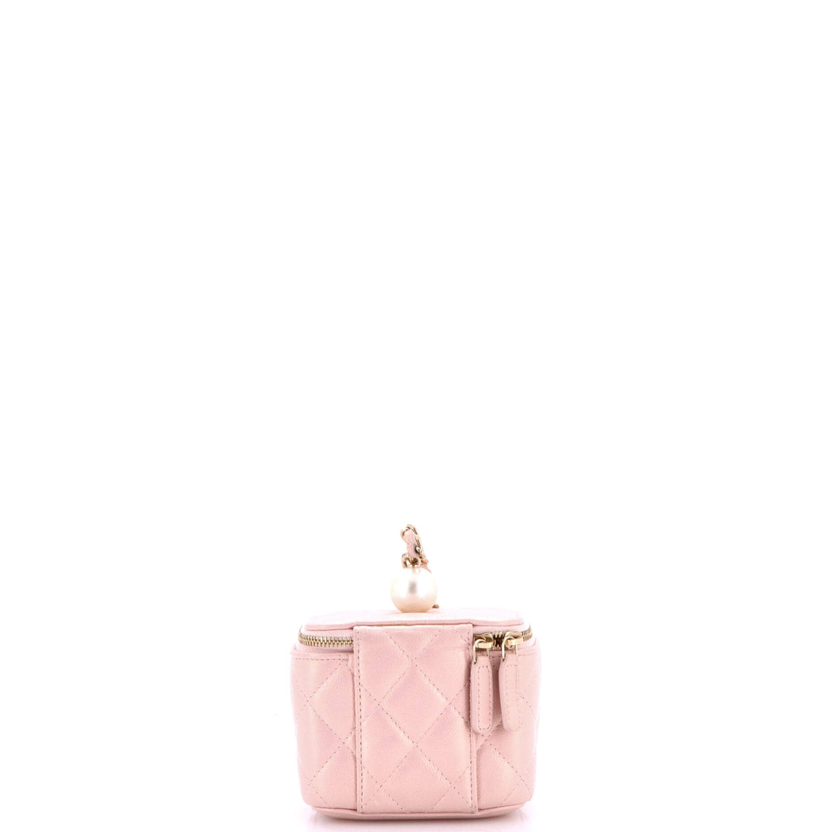 Classic Pearl Vanity Case with Chain Quilted Caviar Mini