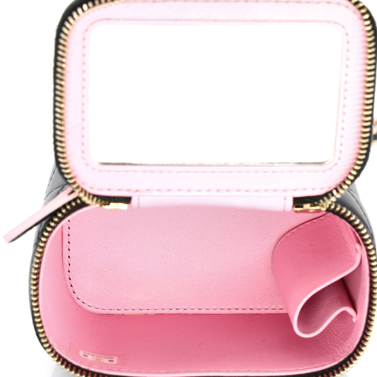 Classic Top Handle Vanity Case with Chain Quilted Lambskin Mini