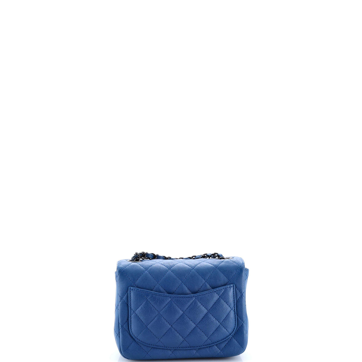 So Black Square Classic Single Flap Bag Quilted Crumpled Calfskin Mini