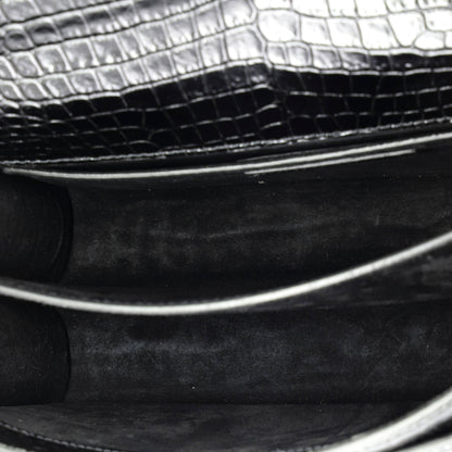 Sunset Crossbody Bag Crocodile Embossed Leather Medium