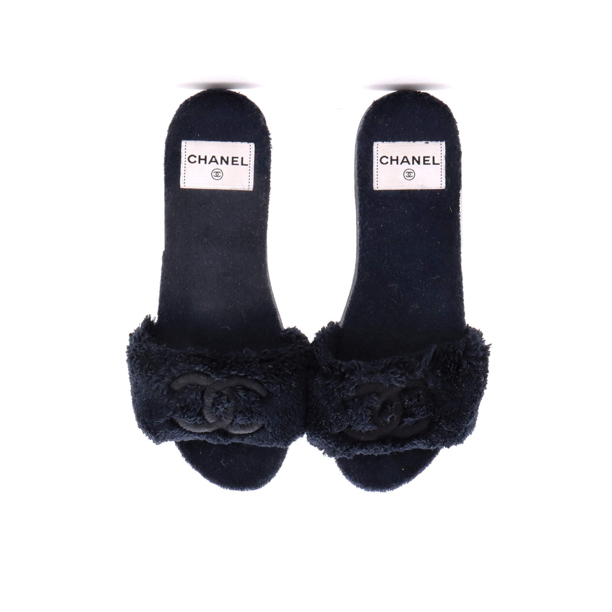 Women's CC Flat Slide Sandals Terry Cloth