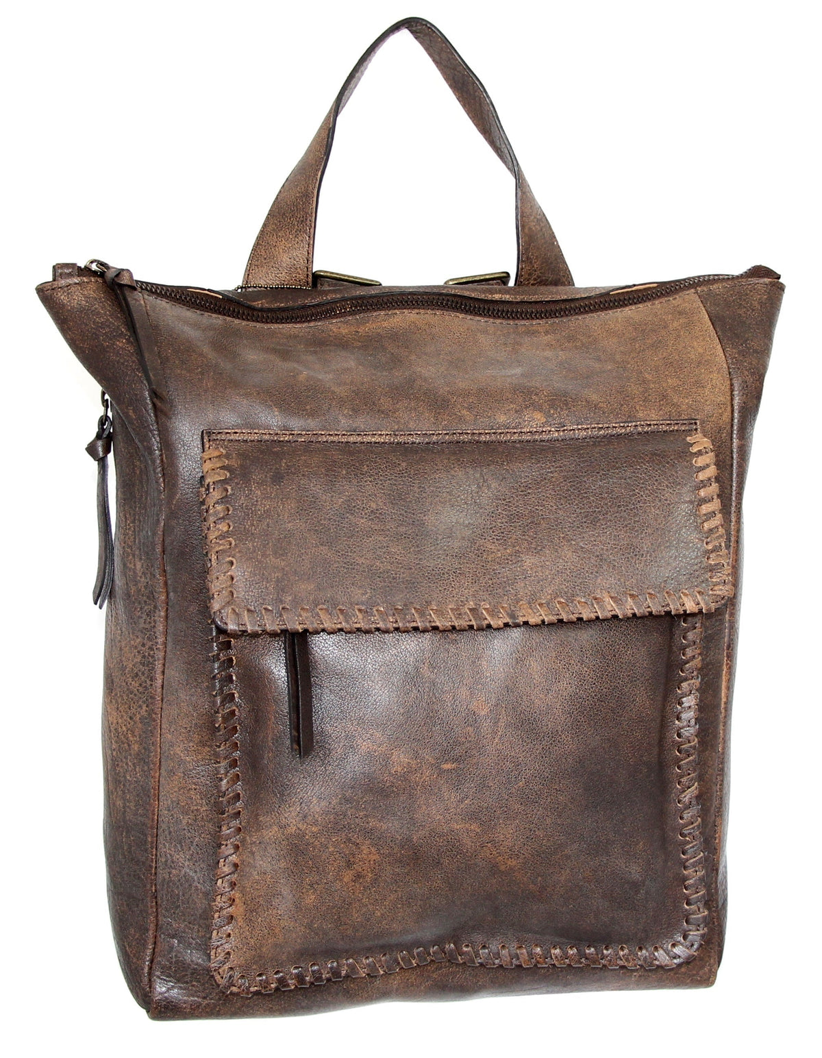 Nino Bossi Grand Aviator Leather Backpack - Brown