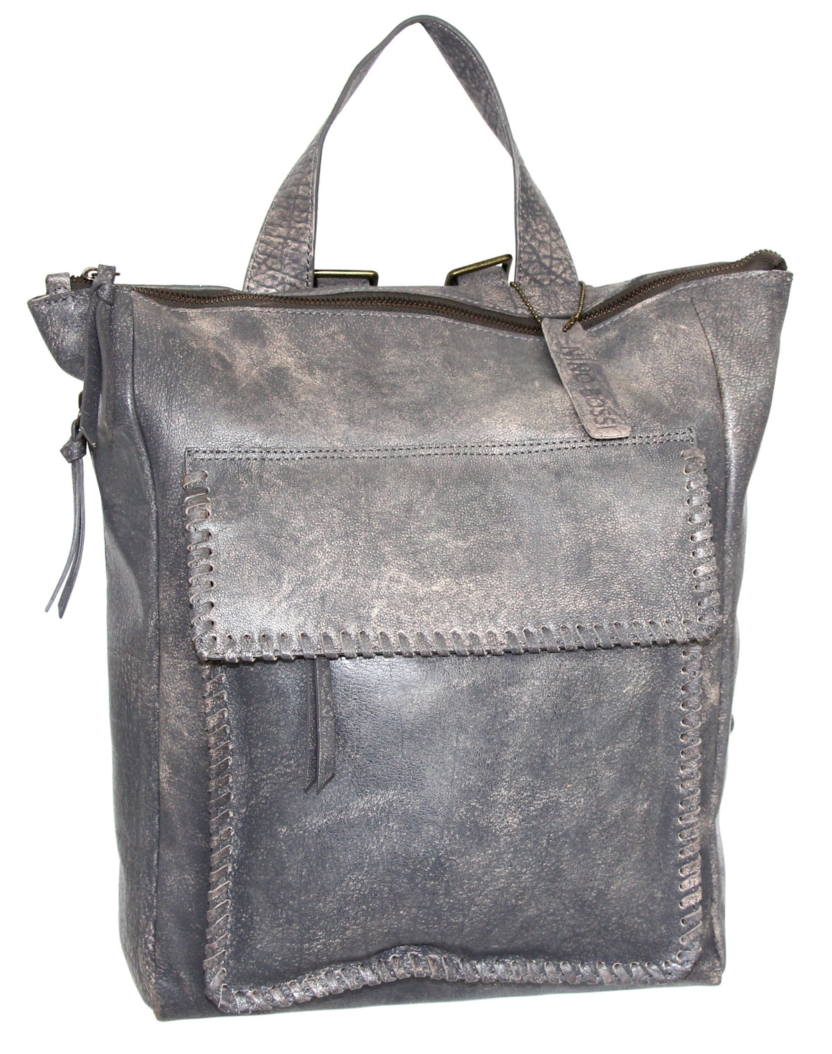 Nino Bossi Grand Aviator Leather Backpack - Grey