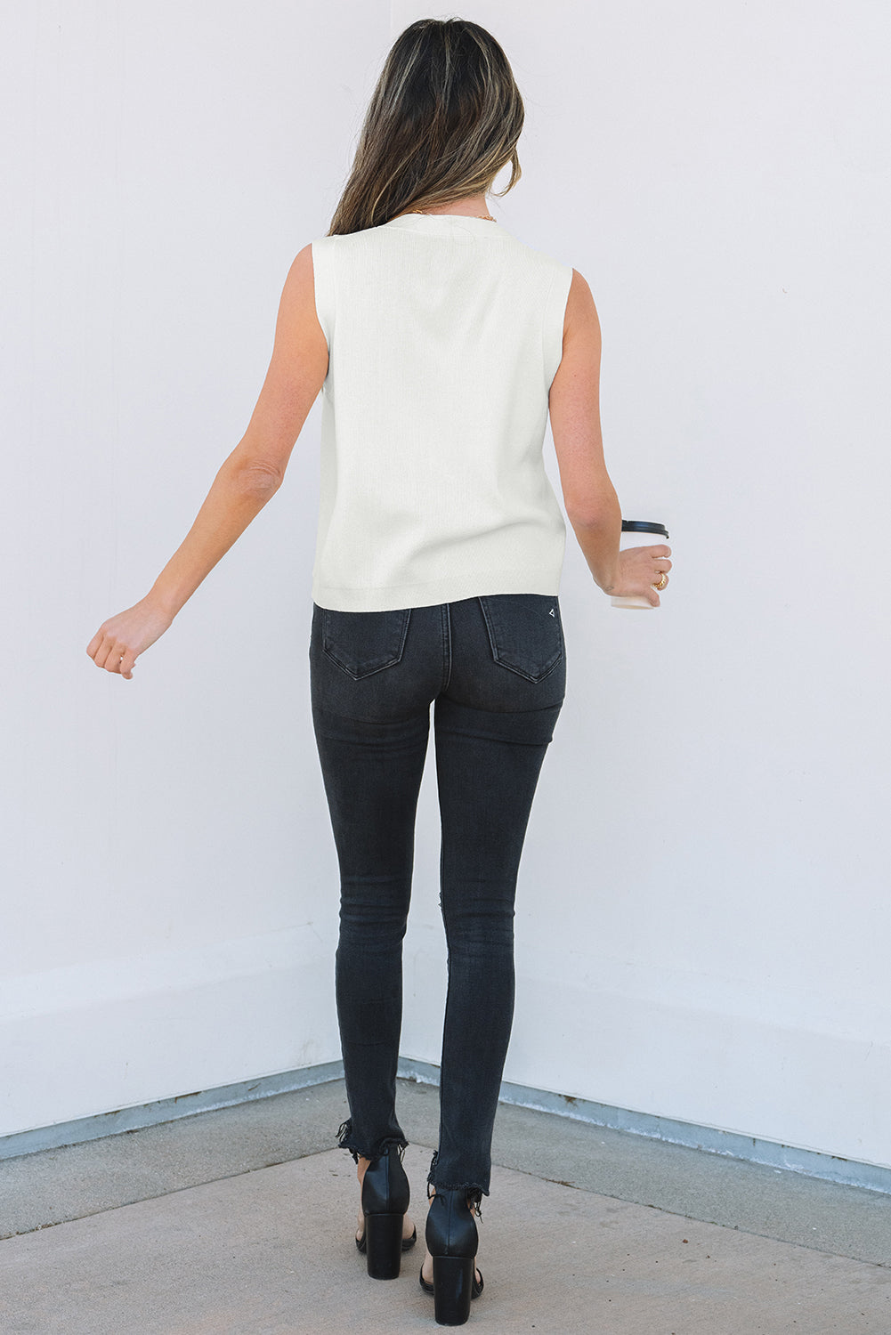 Threaded Pear Izabella V Neck Buttoned Sweater Vest