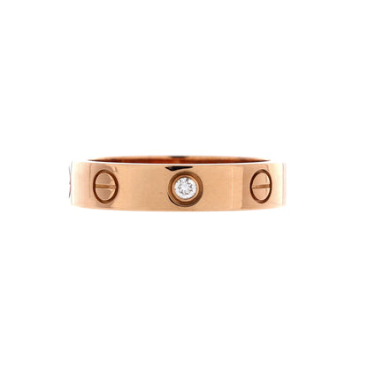 Love Wedding Band 1 Diamond Ring 18K Rose Gold with Diamond