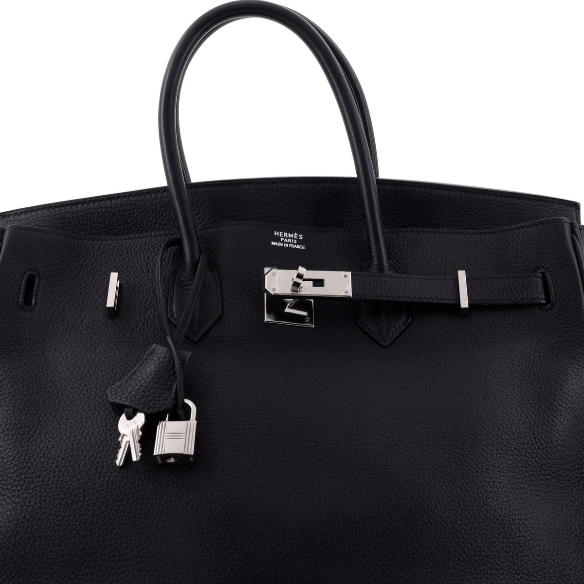 Birkin Handbag Noir Clemence with Palladium Hardware 35