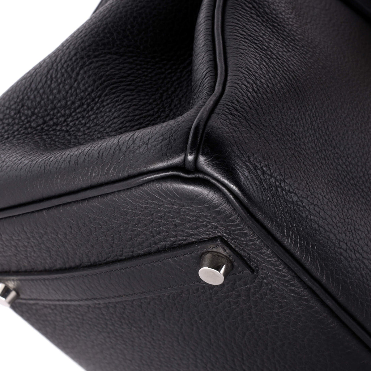 Birkin Handbag Noir Clemence with Palladium Hardware 35