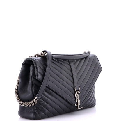 Classic Monogram College Bag Matelasse Chevron Leather Large