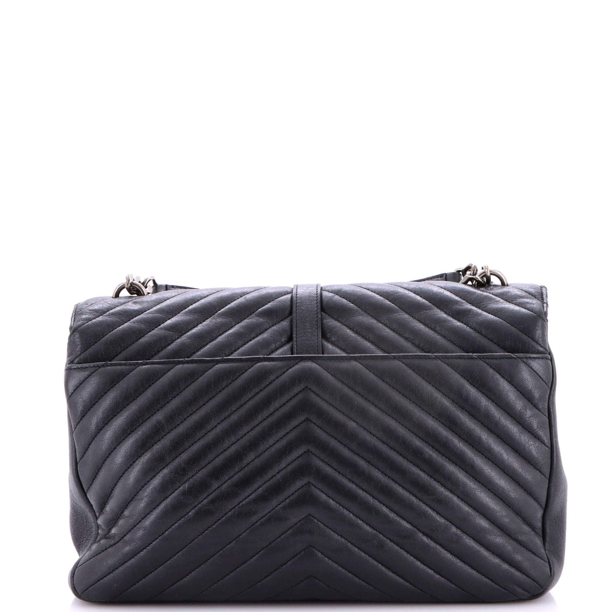 Classic Monogram College Bag Matelasse Chevron Leather Large