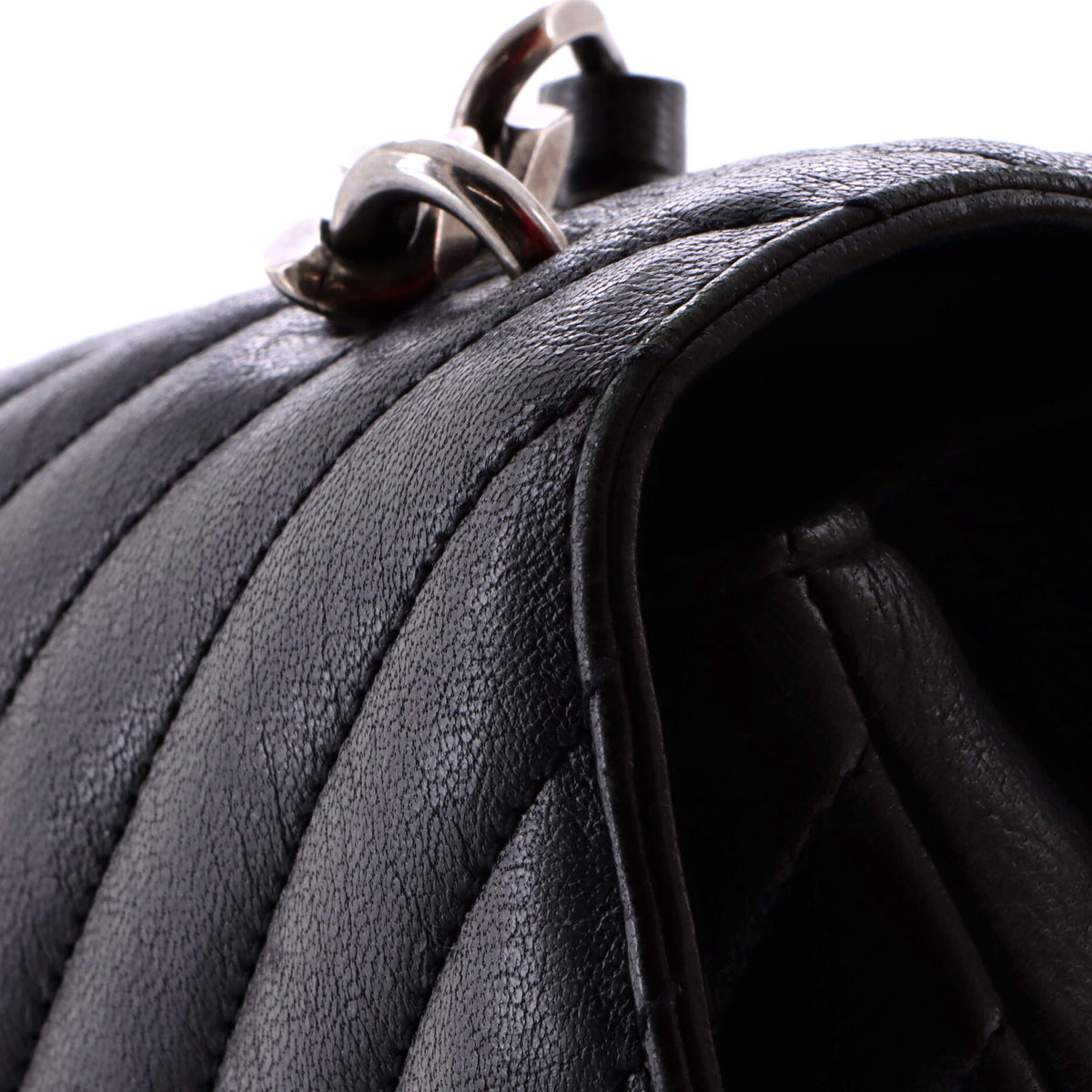 Classic Monogram College Bag Matelasse Chevron Leather Large
