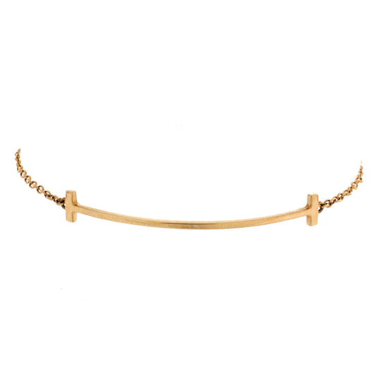 T Smile Chain Bracelet 18K Yellow Gold Medium