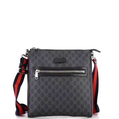 Web Strap Front Zip Messenger Bag GG Coated Canvas Medium