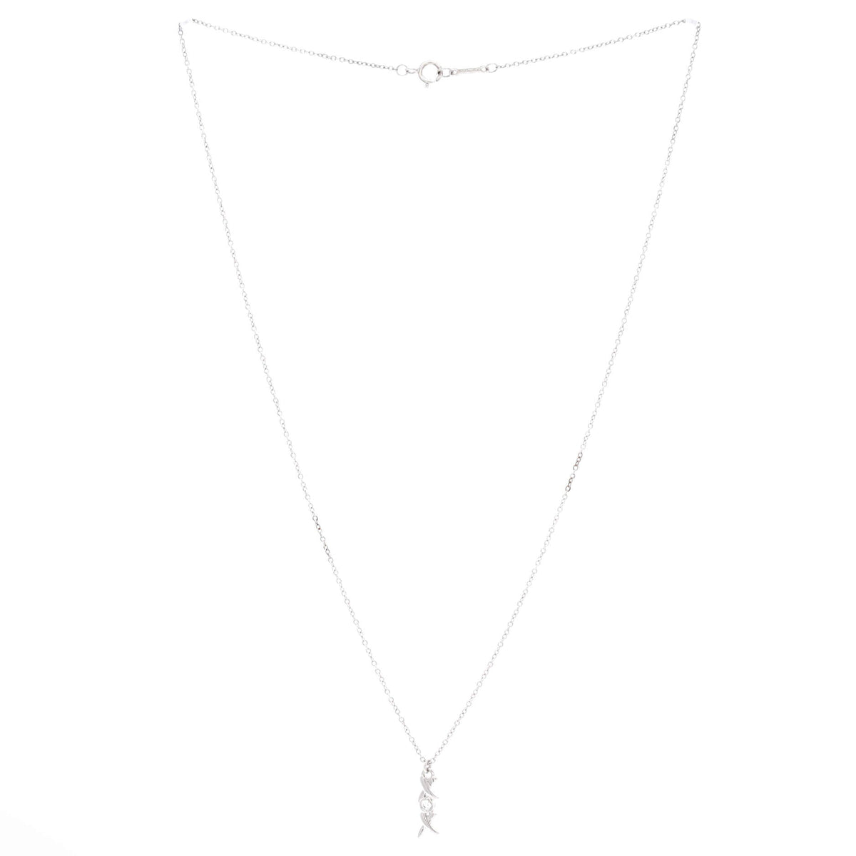Paloma Picasso Graffiti Love and Kisses XOX Pendant Necklace 18K White Gold with Diamond