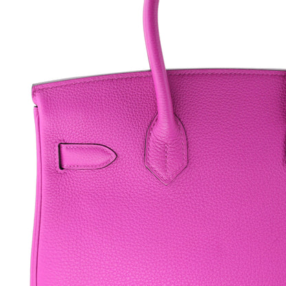 Birkin Handbag Rose Pourpre Togo with Palladium Hardware 30