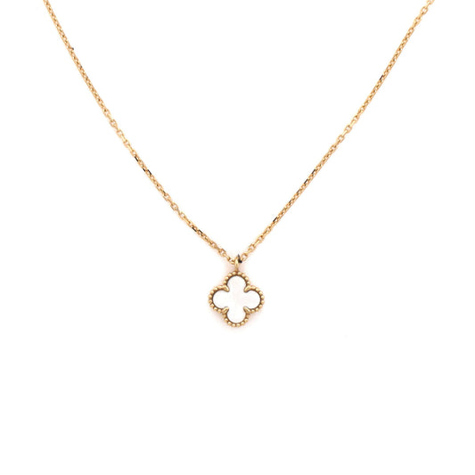 Sweet Alhambra Pendant Necklace 18K Yellow Gold and Mother of Pearl