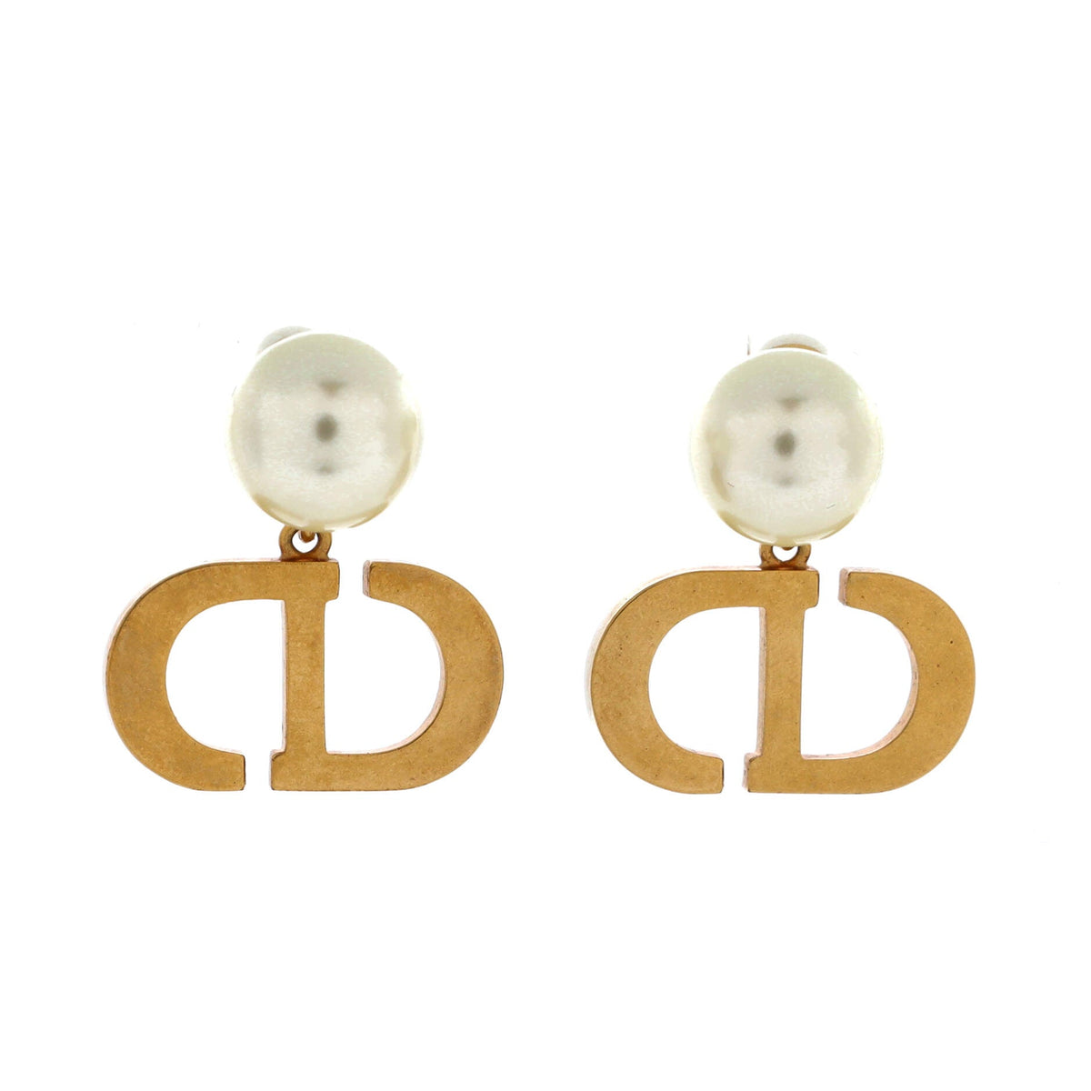 CD Tribales Drop Stud Earrings Metal with Faux Pearls