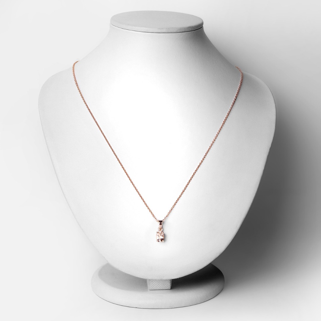 Genuine Morganite Solitaire Necklace