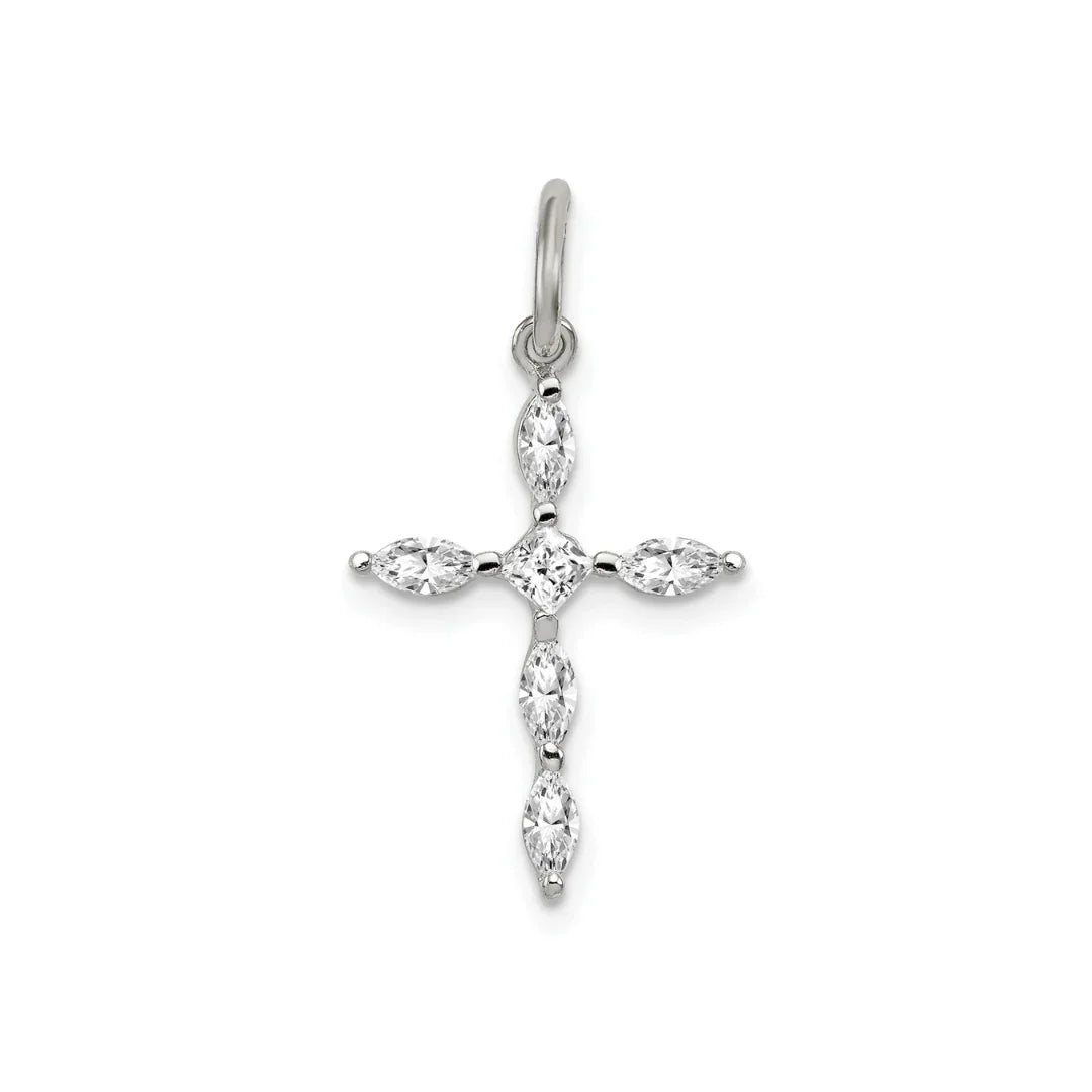 Cubic Zirconia Charm Cross Pendant