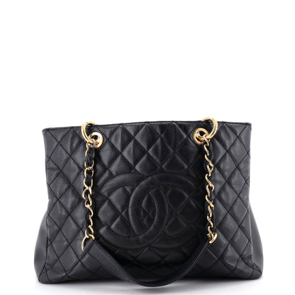 Grand Shopping Tote Quilted Caviar