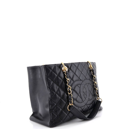 Grand Shopping Tote Quilted Caviar