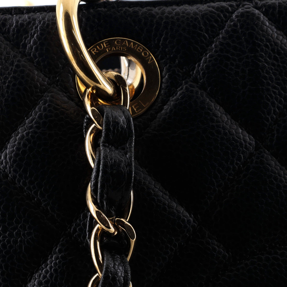 Grand Shopping Tote Quilted Caviar