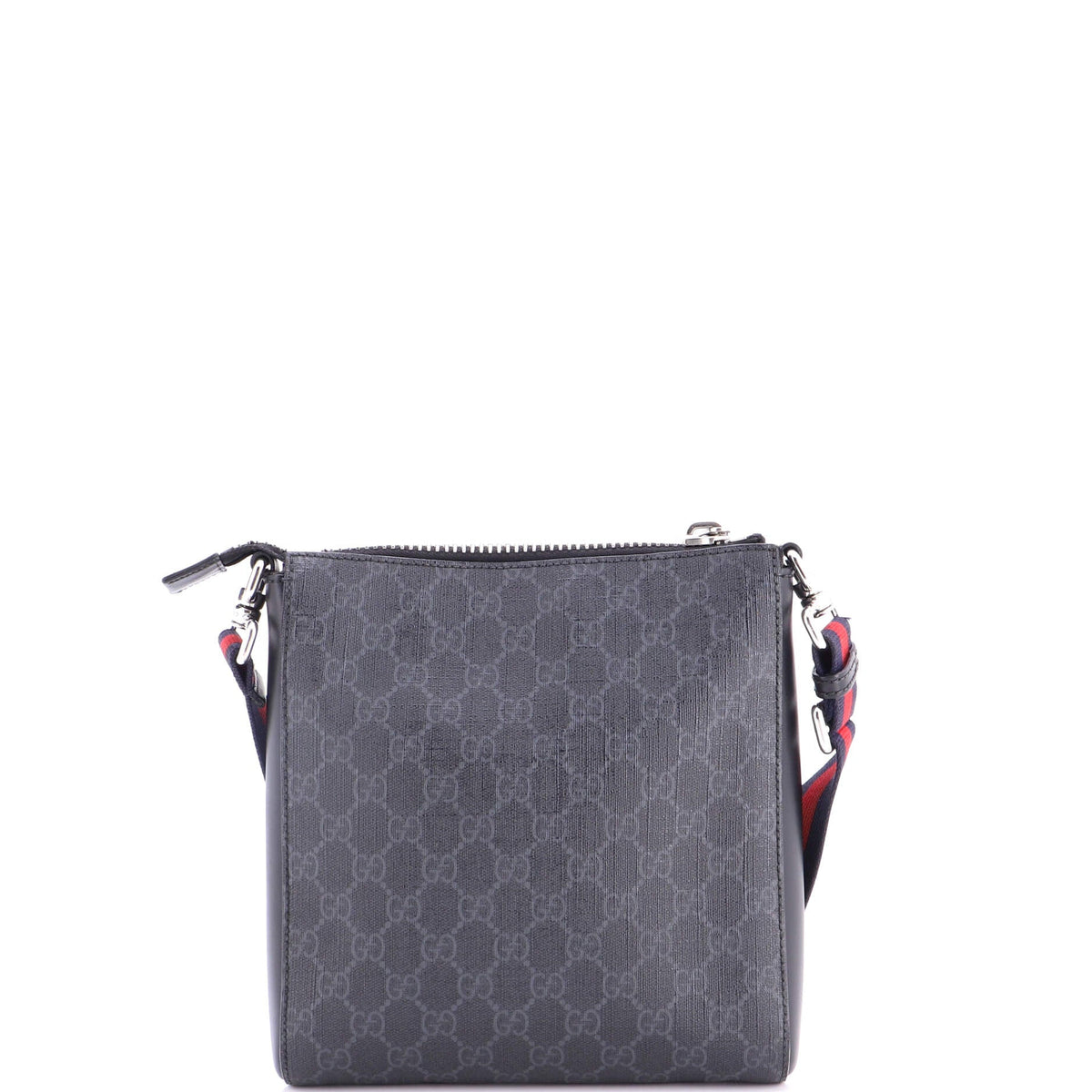 Web Strap Front Zip Messenger Bag GG Coated Canvas Small