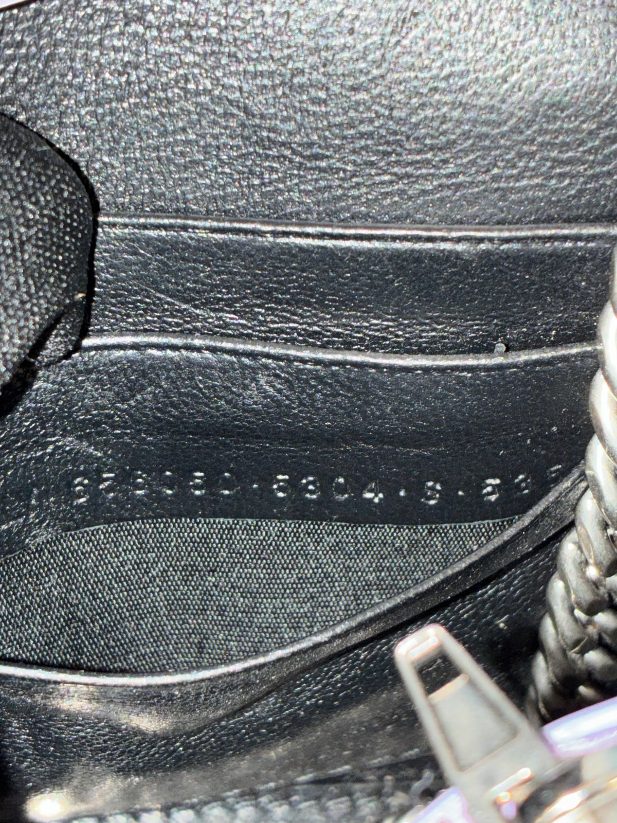 Hourglass Chain Wallet Crocodile Embossed Leather