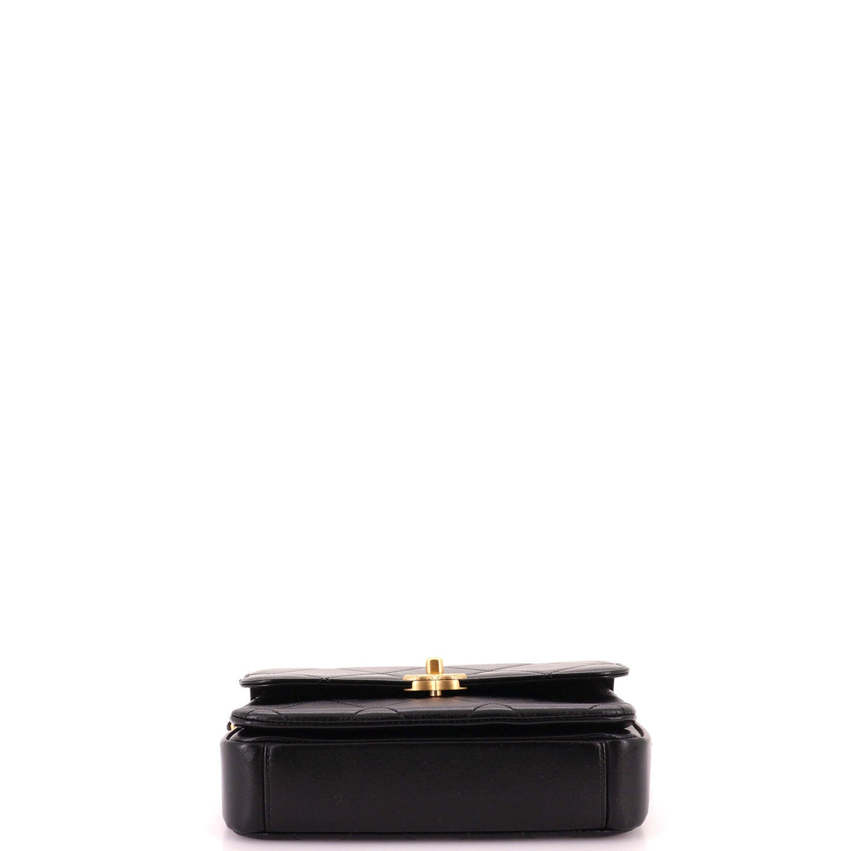 Logo Letters Compartment Chain Flap Bag Quilted Lambskin Mini
