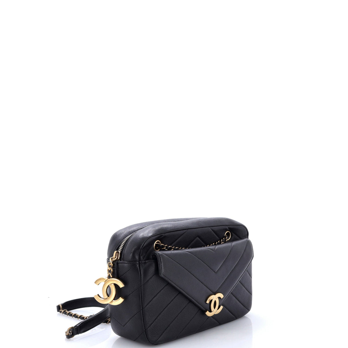 Coco Envelope Camera Case Bag Chevron Lambskin Small