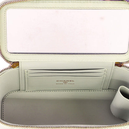 Sweet Camellia Vanity Case with Chain Quilted Lambskin Small