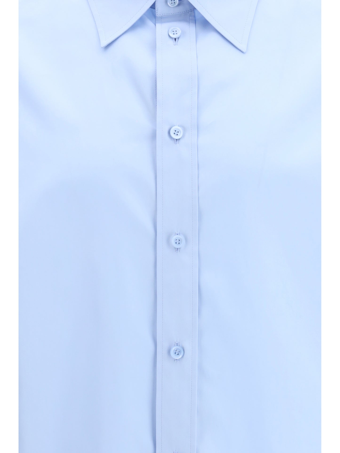 Shirt With Anagram Embroidery Light Blue
